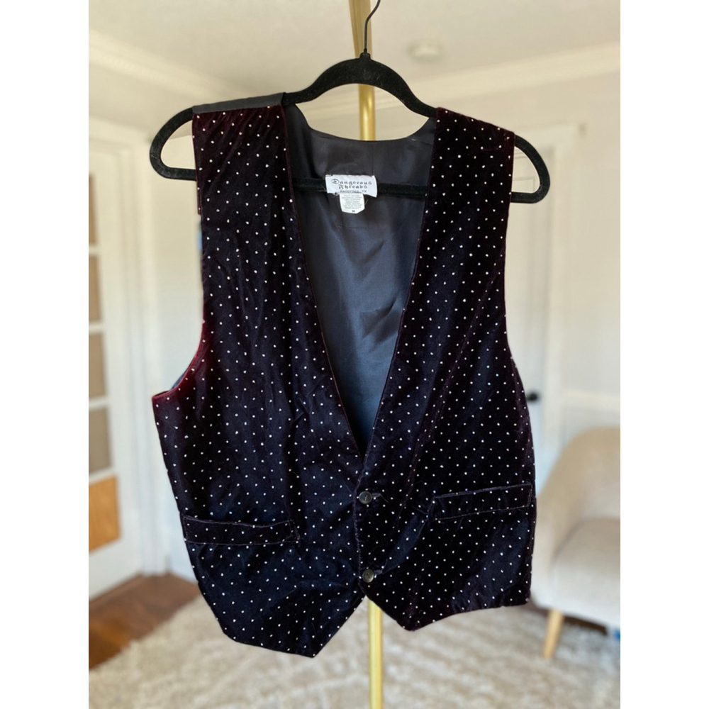 Vintage Velvet Sequin Festival Vest Sparkle Statement Quiet Luxury Parisian Boh - Picture 2 of 7
